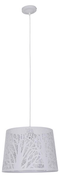 Lampada a sospensione in legno bianco E27 Ø35cm Bianco
