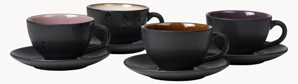 Set di 4 tazze con sottobicchieri Dia