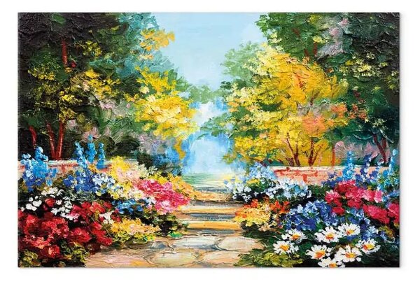 Quadro su tela Viale dei fiori