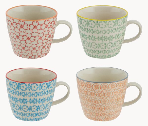 Set 4 tazze con motivo piccolo Carla