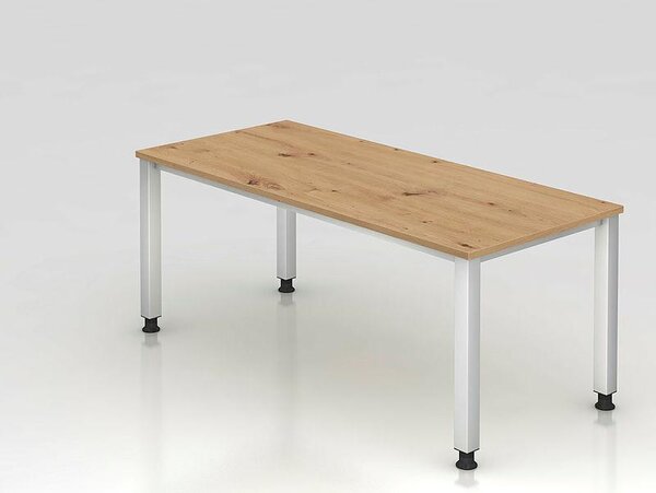 Scrivania da ufficio 180x80 cm, modello QS19 R = rovere nodoso-grafite