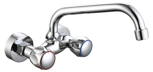 Miscelatore per lavabo da incasso a parete, modello Sauco 150, 1 pezzo, colore argento, codice prodotto BC150