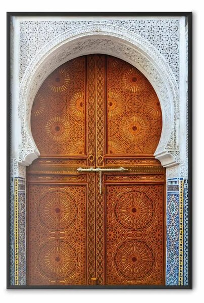 Poster: Porte dei sogni - grandi porte con ornamenti e mosaici sul telaio
