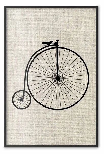 Poster: Bicicletta d'epoca - grande ruota anteriore su tessuto