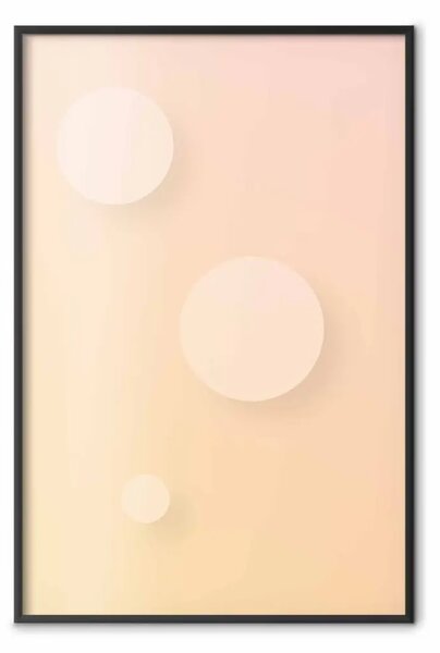 Poster: Tre cerchi - figure geometriche su sfondo arancione