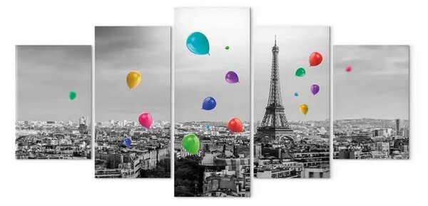 Quadro Pallone parigino (5 pezzi) largo colorato
