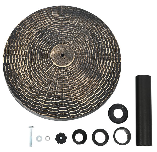Costway Base per ombrellone da patio in resina rotonda da 12kg, Supporto per ombrellone da esterno con pomello regolabile