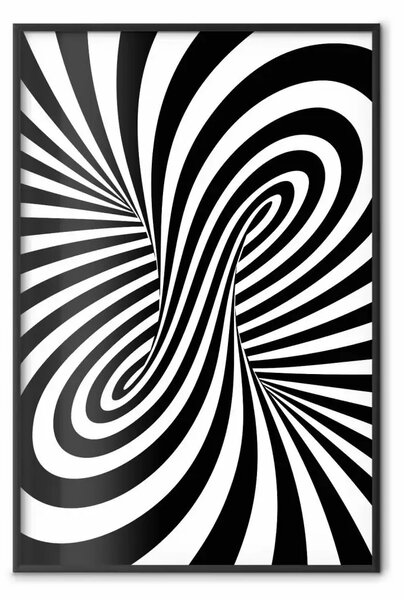 Poster: Profonda ipnosi - illusione astratta in bianco e nero