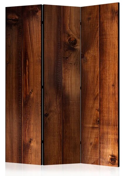 Paravento design Tavola di pino - texture architettonica della tavola di legno marrone