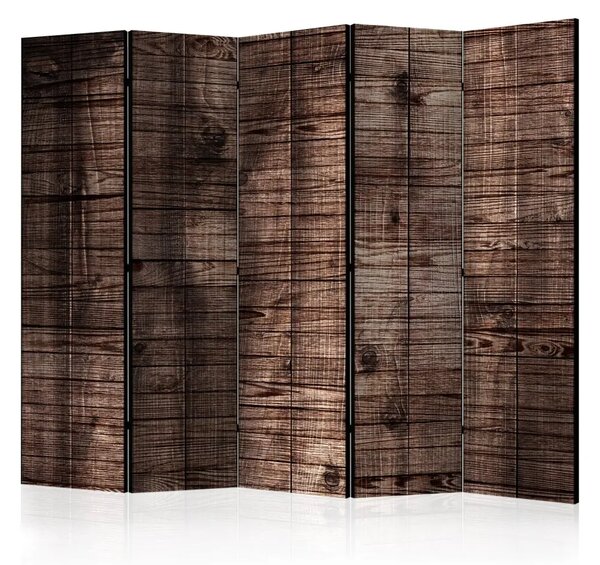 Paravento design Tavole scure II - texture retro legno scuro