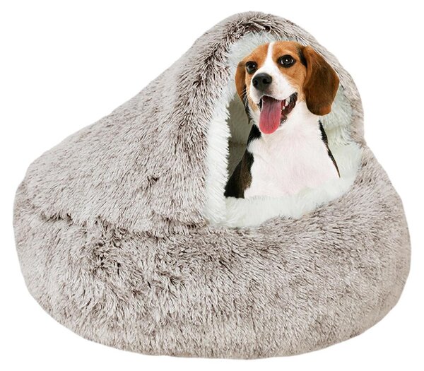 Cuccia per cani rilassante - Morbida e soffice - Colore caffè, 65 cm