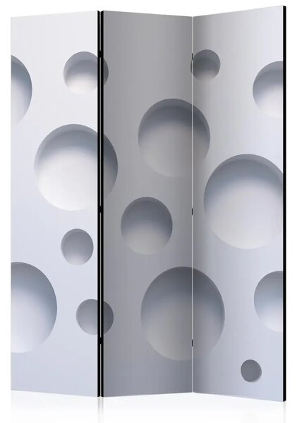 Paravento design Armonia della modernità - astrazione geometrica bianca