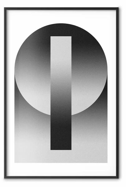 Poster: Cuneo - figure geometriche astratte in bianco e nero su sfondo bianco