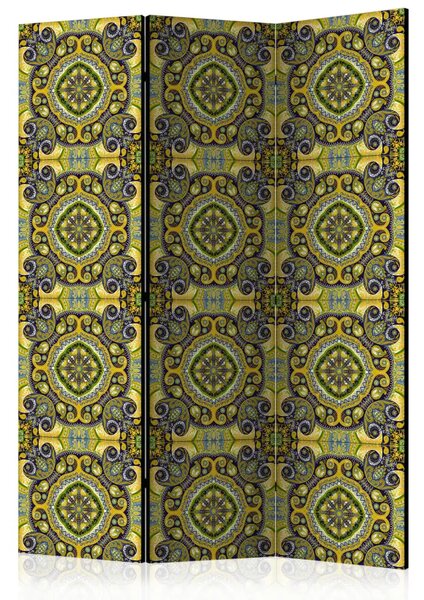 Paravento Mosaico di malachite - modello etnico colorato in stile Zen