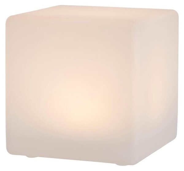Lampada solare a LED Kynast 20 cm, cubo in vetro smerigliato, lampada da giardino