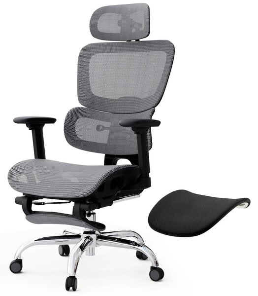Sedia da ufficio ergonomica con poggiapiedi e schienale regolabile