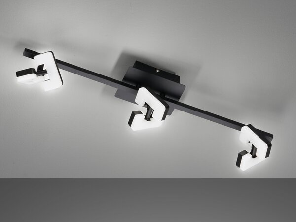 Faretto da soffitto a LED nero Faretti orientabili a 3 luci, lampada da soggiorno lampada da corridoio