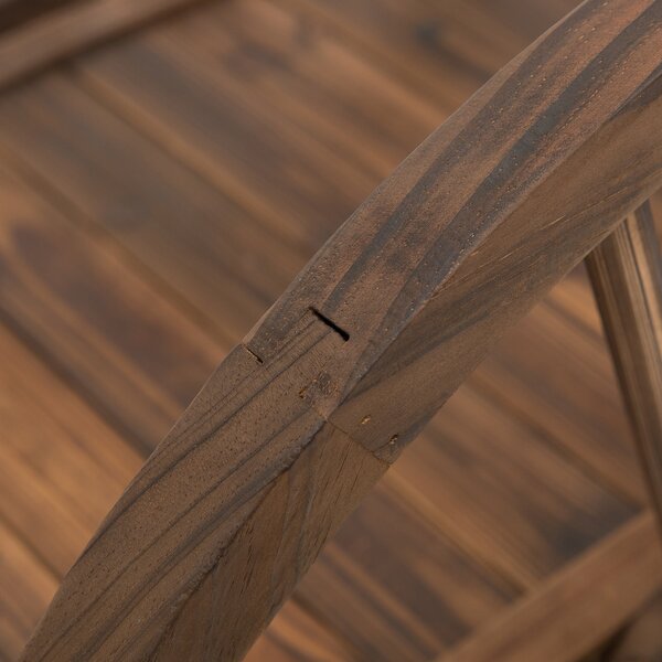 Outsunny Ponte da giardino in legno di abete, ponte in legno con design a ruota, ponte per stagno fino a 150 kg 100 x 50 x 37 cm Verkohlt | Aosom Italy