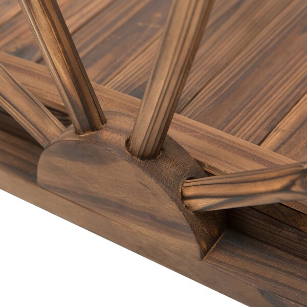 Outsunny Ponte da giardino in legno di abete, ponte in legno con design a ruota, ponte per stagno fino a 150 kg 100 x 50 x 37 cm Verkohlt | Aosom Italy