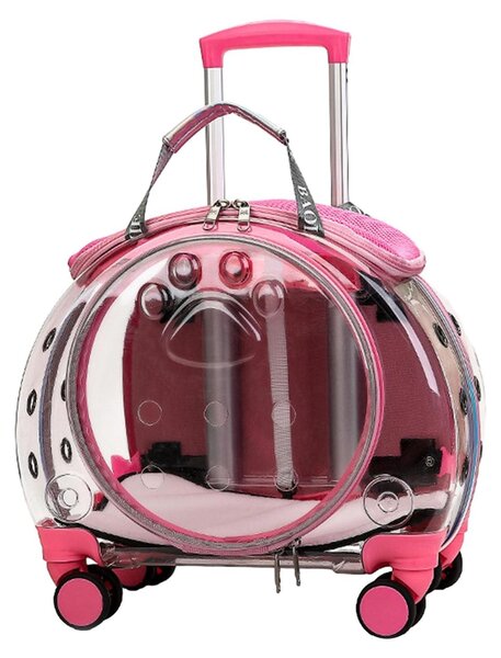 Trasportino portatile per animali domestici - Con prese d'aria - Rosa