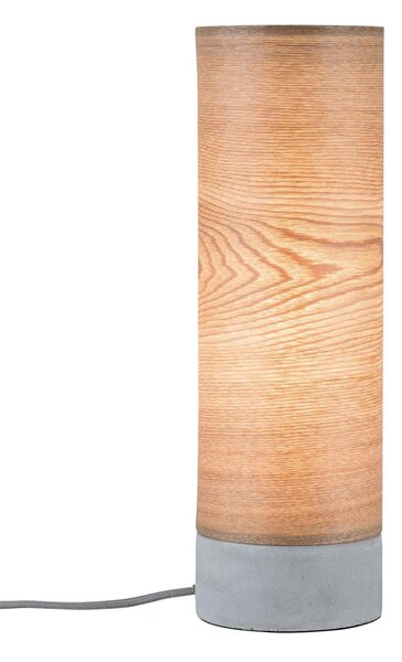 Lampada da tavolo, cilindro, legno, cemento, grigio, H 35 cm, NEORDIC SKADI