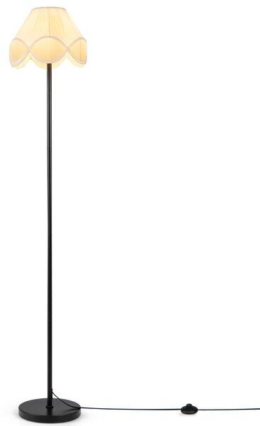Costway Lampada da terra con paralume tessuto e stelo metallo, Piantana E27 pedale base ispessita per salotto camera e ufficio
