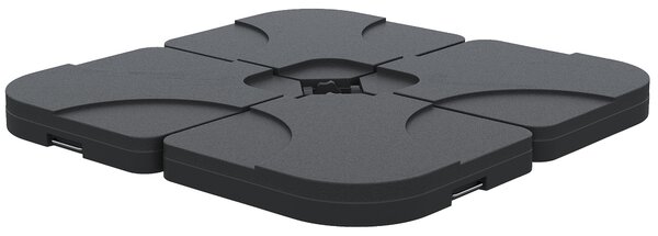 Outsunny Base per Ombrellone in Plastica, Set 4 Pezzi Riempibili con Acqua o Sabbia, 50x50x7.5cm per Pezzo | Aosom
