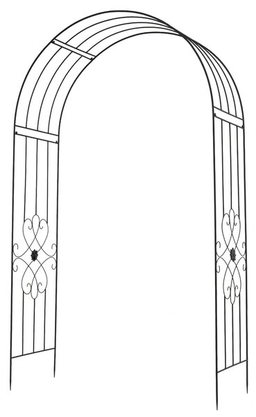 Costway Arco per rampicanti da giardino robusta struttura in metallo, L'arco da giardino elegante motivo floreale decorazione per festa e matrimonio