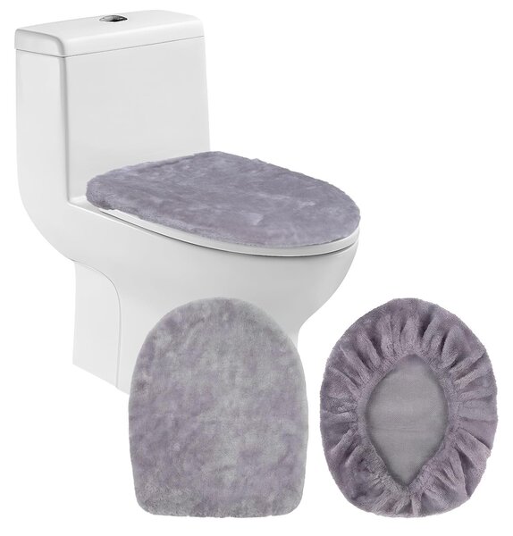 Set di 2 copri-wc impermeabili alla polvere, con elastico
