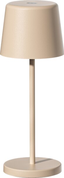 Mini lampada da tavolo touch a batteria in alluminio beige LED KELLY MINI SAND bianco dimmerabile H22cm