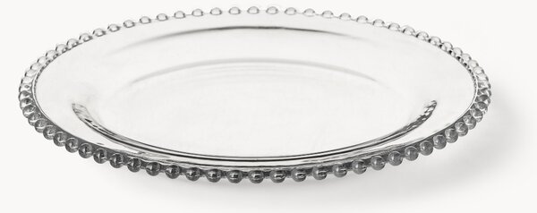 Piatti piani in vetro con bordo decorato Perles 3 pz