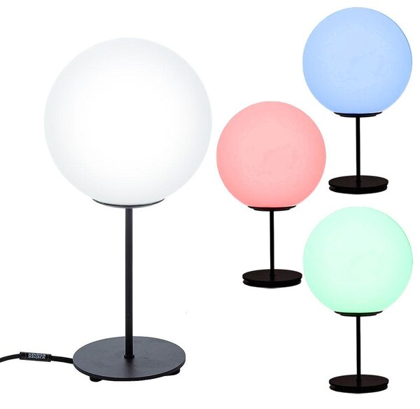 Lampada da tavolo LED RGB, in metallo e vetro, altezza 41,5 cm