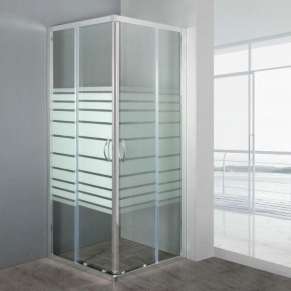 Box doccia in vetro con 2 ante scorrevoli modello ORCHIDEA 80x80xH190 cm