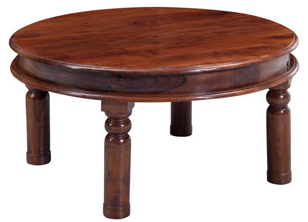 MASSIVMOEBEL24 | tavolino da salotto in legno di Acacia 90x90x45 nougat laccato OXFORD #330