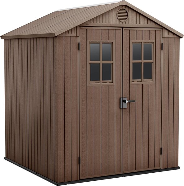Casetta Da Giardino Darwin In Evotech+ Marrone - cm.190x183x221h