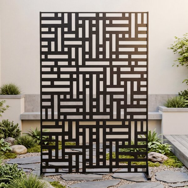 Costway Pannello decorativo esterno con motivi traforati resistente alle intemperie, Frangivista divisorio giardino e balcone 121 x 40 x 183 cm