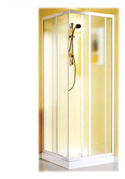 Box doccia angolare in alluminio e PVC con apertura scorrevole Regolabile