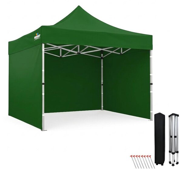Gazebo rapido 3x3 - struttura a pantografo in acciaio +3 pareti laterali
