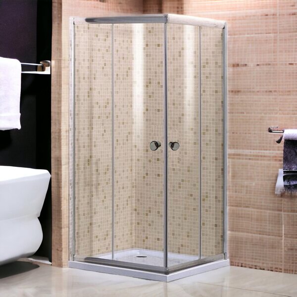Box doccia in vetro con 2 ante scorrevoli modello DALIA 80x80xH190 cm