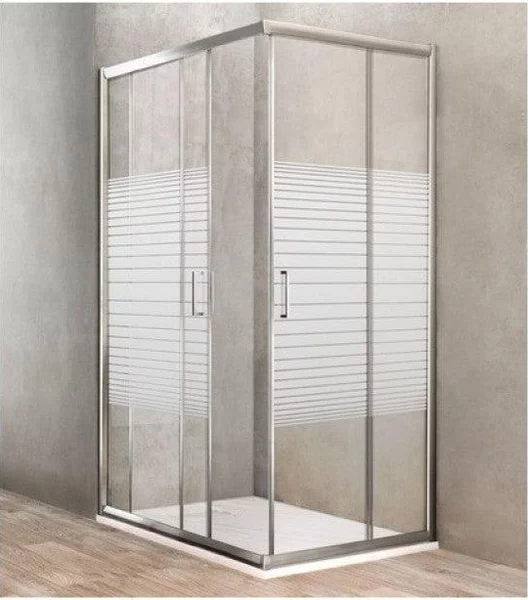 Box doccia in vetro con 2 ante scorrevoli modello ORCHIDEA 80x80xH190 cm