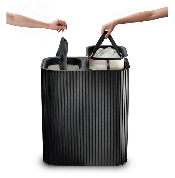 Cesta per il bucato nera in bambù 2x45 l Tota Luxe – Joseph Joseph