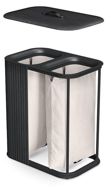 Cesta per il bucato nera in bambù 2x45 l Tota Luxe – Joseph Joseph