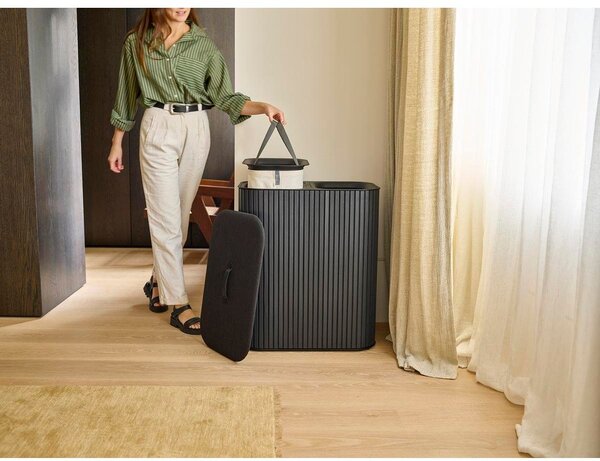Cesta per il bucato nera in bambù 2x45 l Tota Luxe – Joseph Joseph