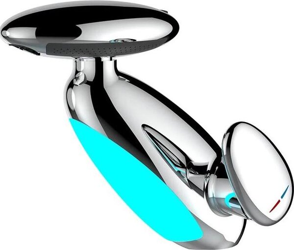 Rubinetto da lavabo, display a LED della temperatura, struttura in metallo resistente, cromo, tubo flessibile da 60 cm incluso