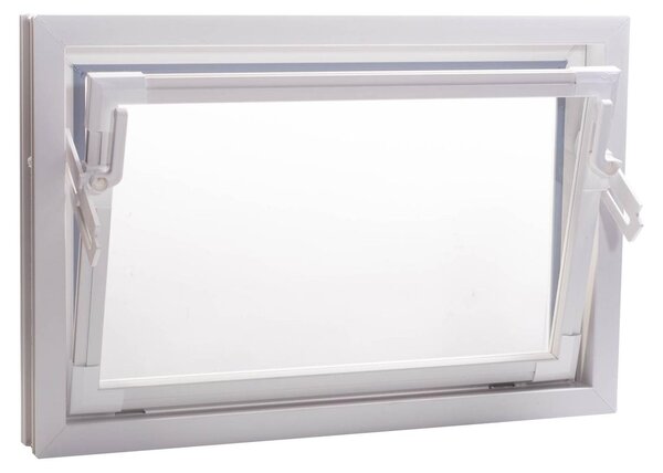 ACO 60cm finestra laterale camera finestra ribalta finestra singolo vetro finestra cantina bianco, dimensioni: 60 x 50 cm