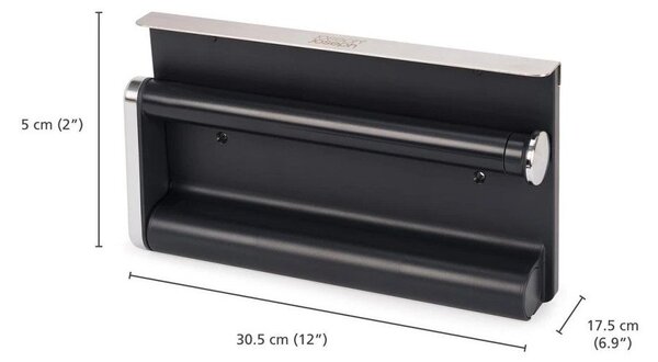 Portarotolo da cucina da parete da parete argentato in plastica RollGrip – Joseph Joseph