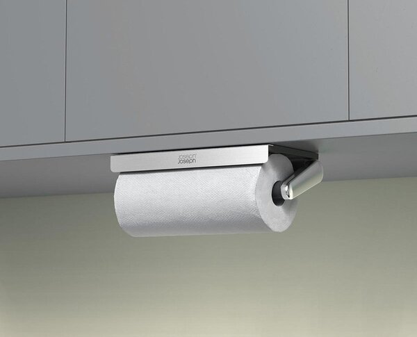 Portarotolo da cucina da parete da parete argentato in plastica RollGrip – Joseph Joseph