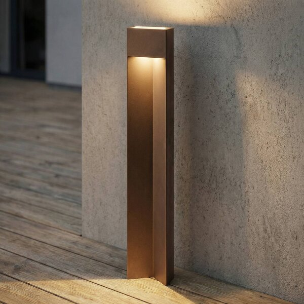 Lampioncino da giardino Kaholo Lucande, Marrone / Ruggine, Alluminio, Moderno, Lampada LED da esterni