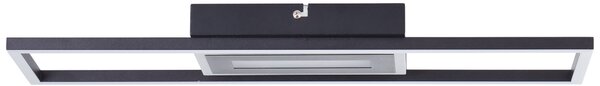 BRILLANTE plafoniera moderna nera a LED Besson | bianco caldo | 24 Watt 2900 Lumen 3000 Kelvin | 55x16cm | metallo/plastica