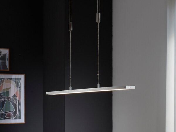 Lampada a sospensione LED stretta regolabile in altezza, dimmerabile e con colore della luce CCT, lunghezza 90 cm
